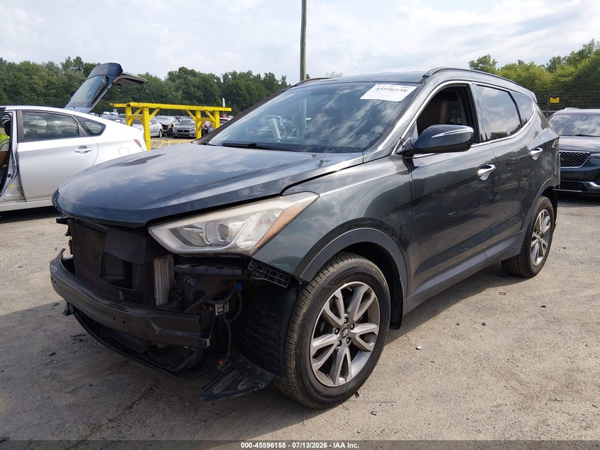 2014 Hyundai Santa fe VIN 5XYZUDLA9EG150603 IAAI salvage auction — FRONT & REAR, Salvage (Connecticut), sold $1,150 on 2026-07-30 (photo 2)