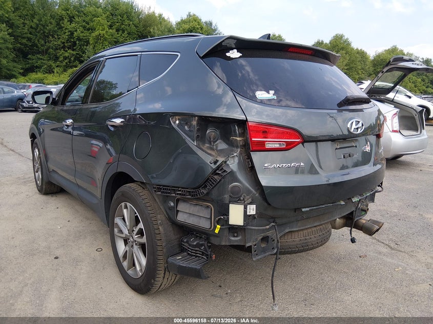 2014 Hyundai Santa fe VIN 5XYZUDLA9EG150603 IAAI salvage auction — FRONT & REAR, Salvage (Connecticut), sold $1,150 on 2026-07-30 (photo 3)