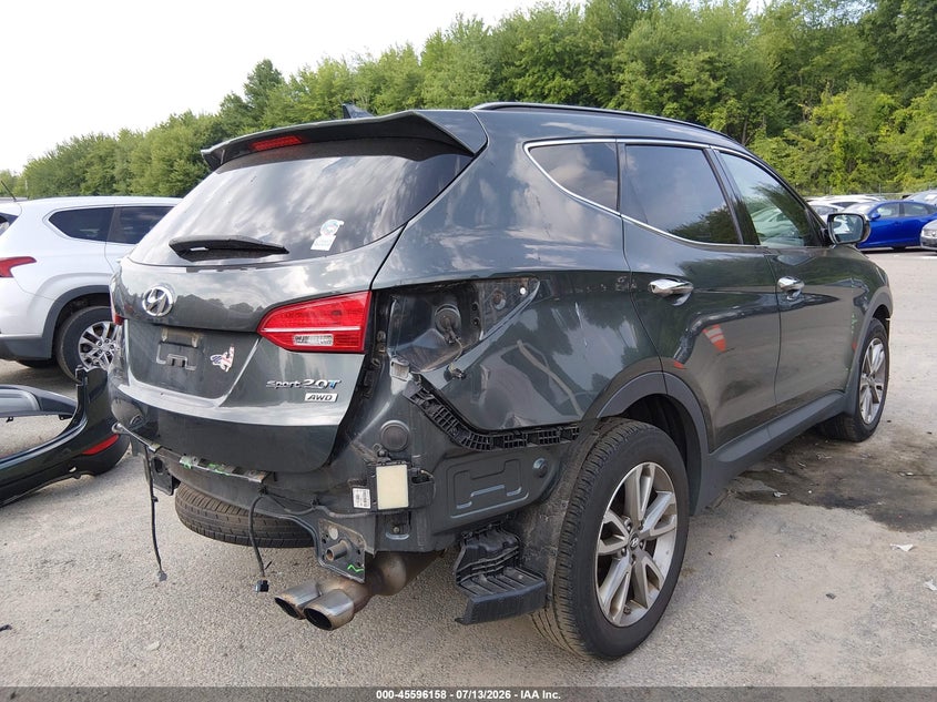 2014 Hyundai Santa fe VIN 5XYZUDLA9EG150603 IAAI salvage auction — FRONT & REAR, Salvage (Connecticut), sold $1,150 on 2026-07-30 (photo 4)