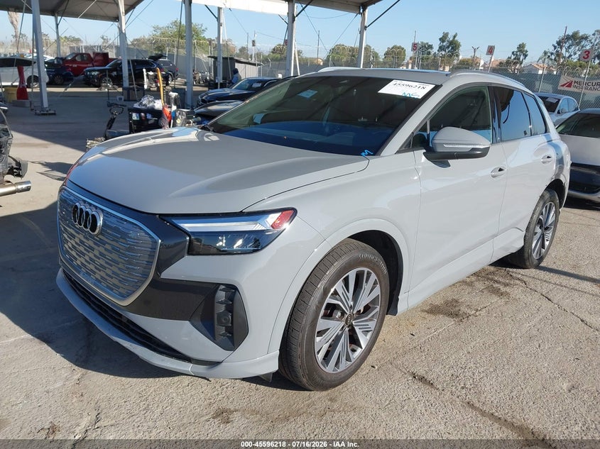 2023 Audi Q4 e-tron VIN WA1ACBFZ7PP057708 IAAI salvage auction — REAR END, Salvage Title, sold $14,400 on 2026-09-06 (photo 2)