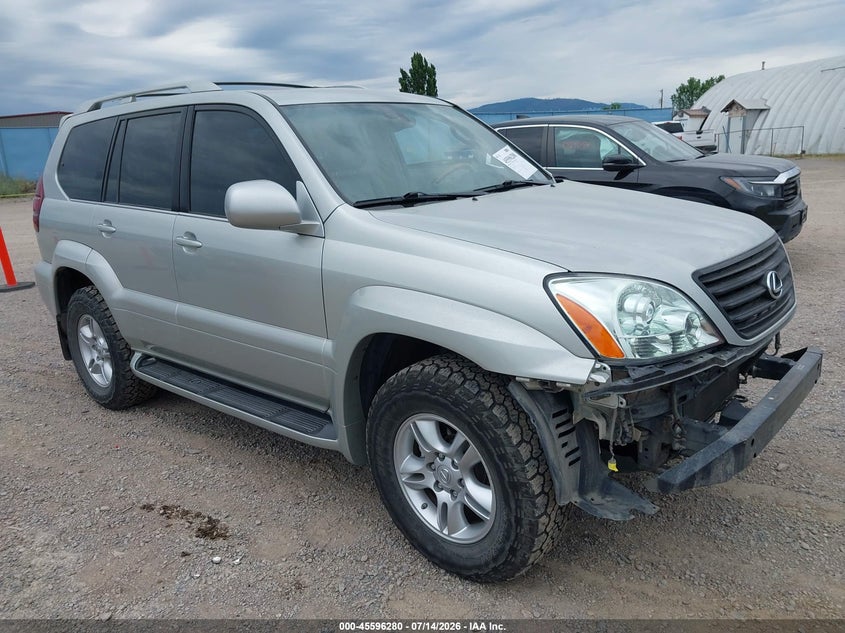 2004 Lexus Gx 470 VIN JTJBT20X240035537 IAAI salvage auction — LEFT FRONT, Clear (Montana), sold $3,650 on 2026-08-02 (photo 1)
