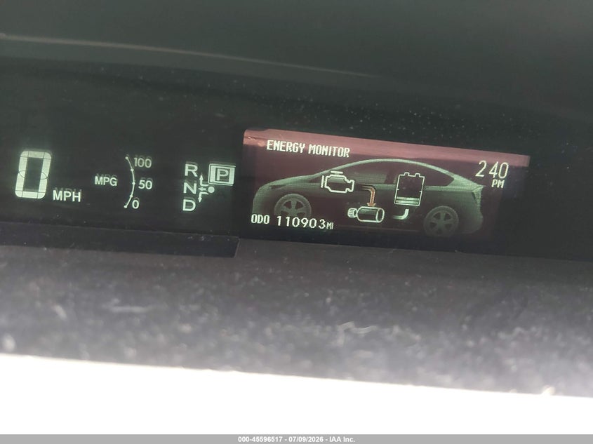 2012 Toyota Prius VIN JTDKN3DU8C1480800 IAAI salvage auction — NORMAL WEAR, Original (Texas), sold $3,350 on 2026-07-29 (photo 7)