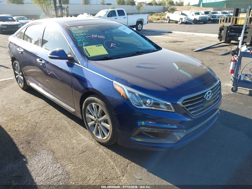 2016 Hyundai Sonata VIN 5NPE34AF8GH346365 IAAI salvage auction — REAR END, Salvage Title, sold $2,475 on 2026-07-31 (photo 1)