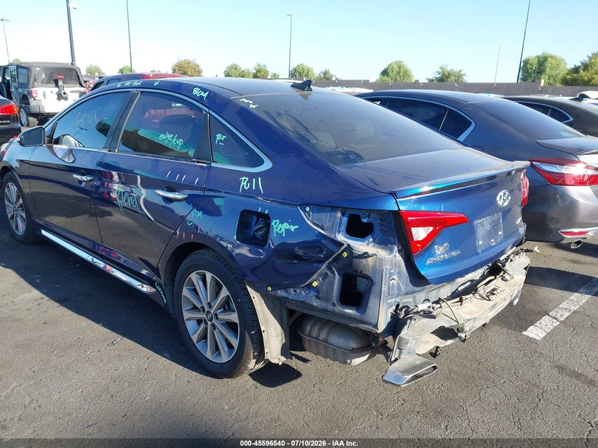 2016 Hyundai Sonata VIN 5NPE34AF8GH346365 IAAI salvage auction — REAR END, Salvage Title, sold $2,475 on 2026-07-31 (photo 6)