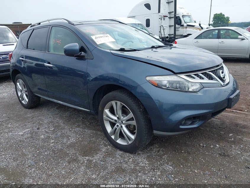 2011 Nissan Murano VIN JN8AZ1MW2BW173926 IAAI salvage auction — NORMAL WEAR, Clear (Pennsylvania), sold $275 on 2026-07-15 (photo 1)