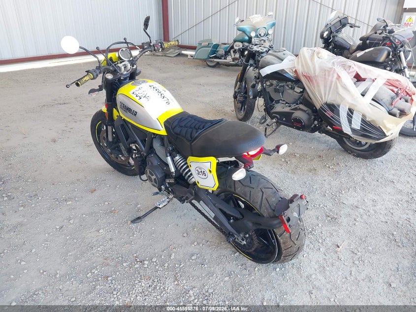 2016 Ducati Scrambler VIN ZDM15ANM2GB014296 IAAI salvage auction — REAR END, Wait Title, sold $1,150 on 2026-08-18 (photo 3)