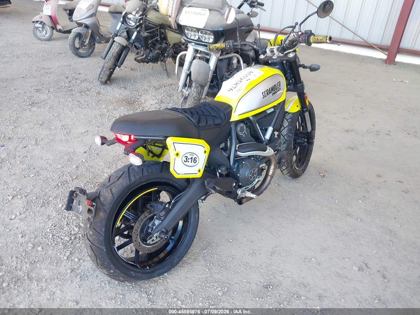 2016 Ducati Scrambler VIN ZDM15ANM2GB014296 IAAI salvage auction — REAR END, Wait Title, sold $1,150 on 2026-08-18 (photo 4)