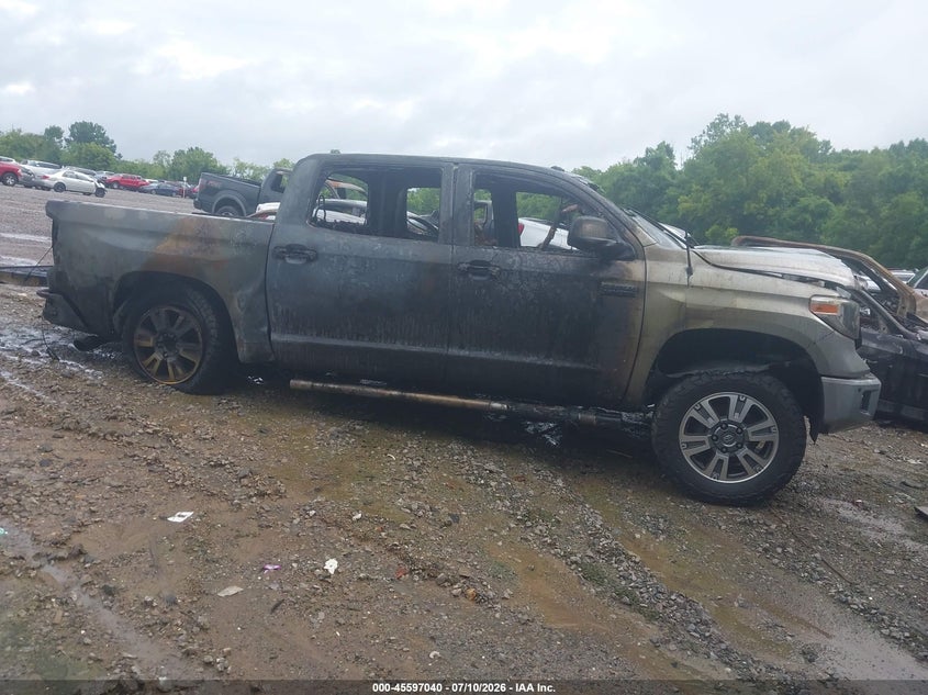 2019 Toyota Tundra VIN 5TFAY5F11KX836937 IAAI salvage auction — BURN, Non-Repairable (Tennessee), sold $1,050 on 2026-07-30 (photo 1)