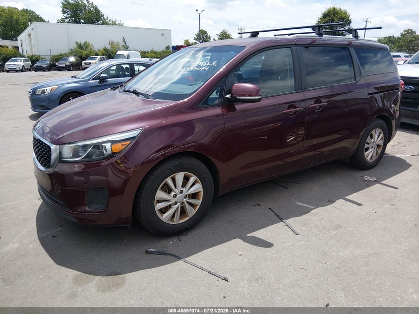 2017 Kia SEDONA VIN KNDMB5C12H6300872 IAAI salvage auction — NORMAL WEAR, Clear-Dealer Only (North Carolina), sold $1,050 on 2026-07-29 (photo 2)