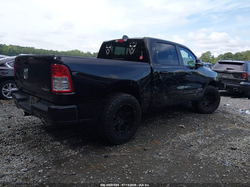 2019 Ram 1500 VIN 1C6SRFFT7KN826683 IAAI salvage auction — SIDE, Salvage Title, sold $9,400 on 2026-08-01 (photo 4)