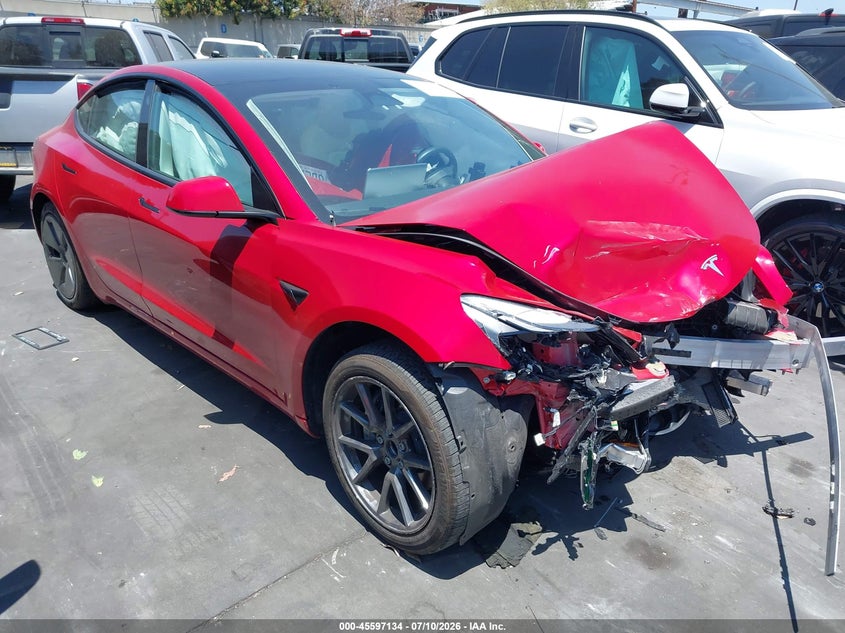 2023 Tesla Model 3 VIN 5YJ3E1EA1PF553158 IAAI salvage auction — FRONT END, Salvage Title, sold $5,125 on 2026-07-15 (photo 1)