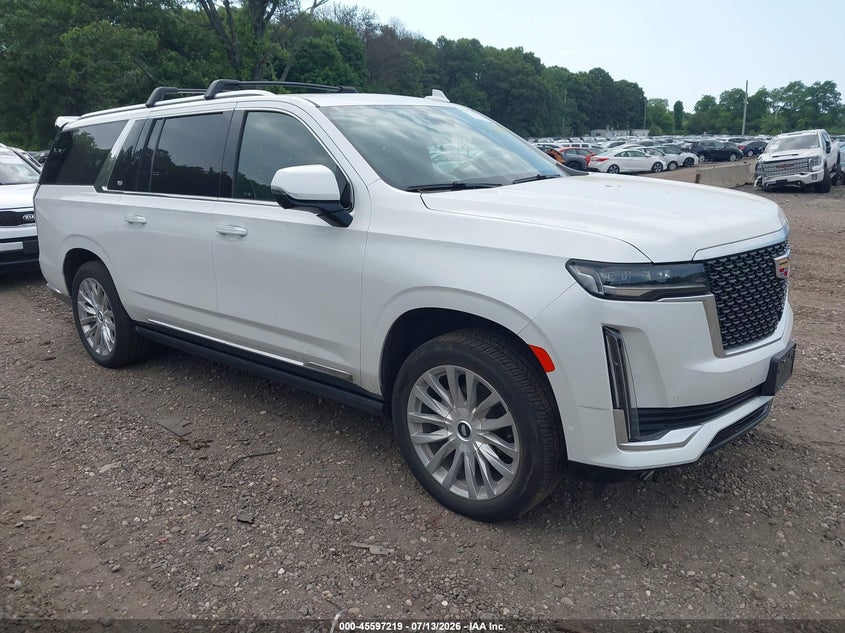 2023 Cadillac Escalade VIN 1GYS4LKL8PR446550 IAAI salvage auction — STORM DAMAGE, Mv-907A (New York), sold $35,400 on 2026-07-30 (photo 1)