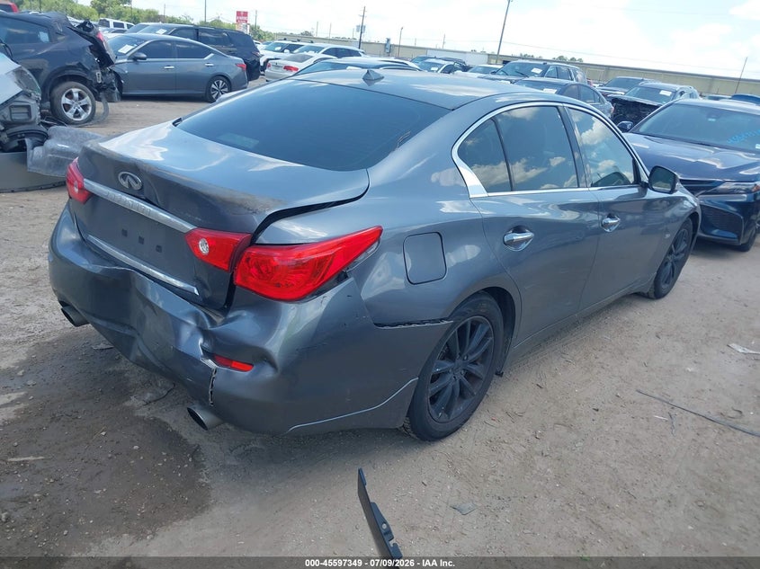 2016 Infiniti Q50 VIN JN1EV7AP3GM304022 IAAI salvage auction — REAR END, Wait Title, sold $525 on 2026-08-23 (photo 4)