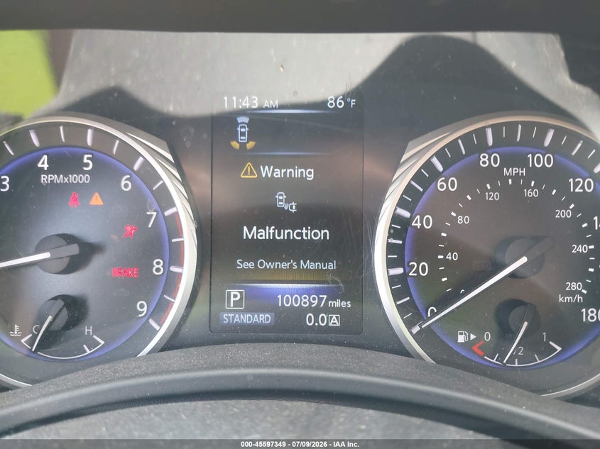 2016 Infiniti Q50 VIN JN1EV7AP3GM304022 IAAI salvage auction — REAR END, Wait Title, sold $525 on 2026-08-23 (photo 7)