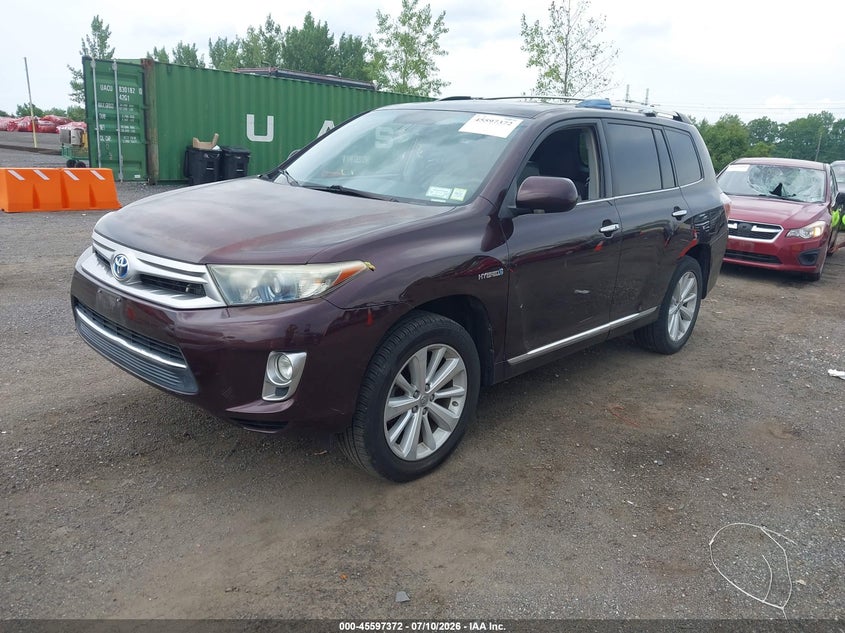 2012 Toyota Highlander VIN JTEDC3EH1C2009223 IAAI salvage auction — REAR END, Salvage Title, sold $850 on 2026-07-21 (photo 2)