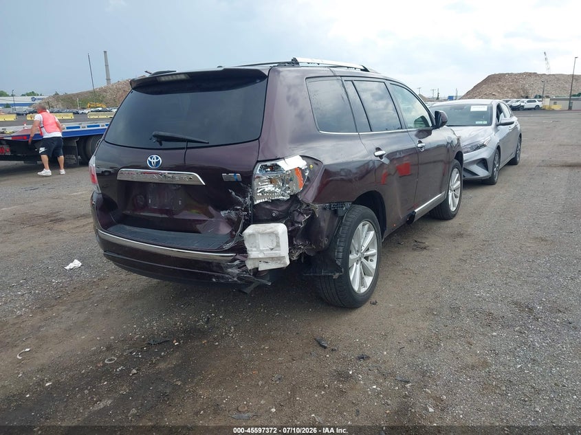 2012 Toyota Highlander VIN JTEDC3EH1C2009223 IAAI salvage auction — REAR END, Salvage Title, sold $850 on 2026-07-21 (photo 4)