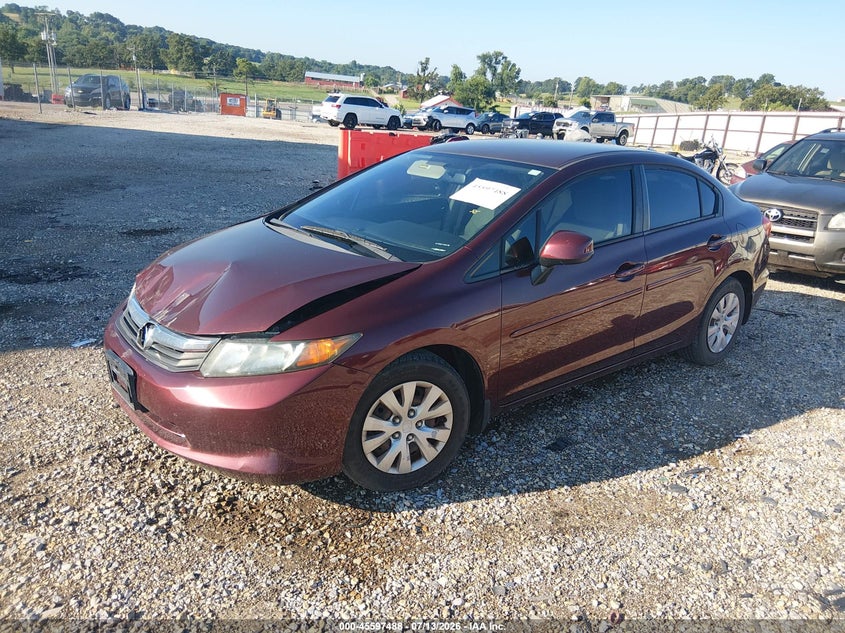 2012 Honda Civic VIN 19XFB2F56CE082881 IAAI salvage auction — FRONT END, Salvage (Arkansas), sold $1,350 on 2026-07-30 (photo 2)