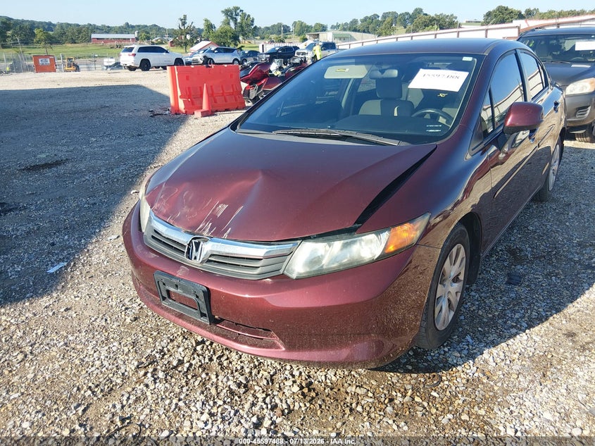2012 Honda Civic VIN 19XFB2F56CE082881 IAAI salvage auction — FRONT END, Salvage (Arkansas), sold $1,350 on 2026-07-30 (photo 6)