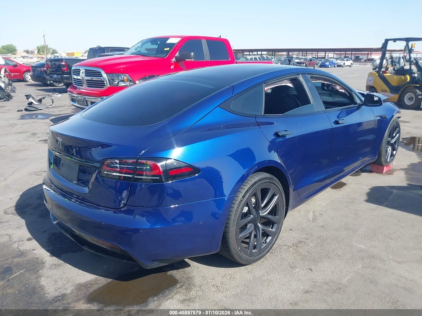2022 Tesla Model s VIN 5YJSA1E57NF493510 IAAI salvage auction — LEFT FRONT, Salvage (Arizona), sold $7,600 on 2026-07-23 (photo 4)