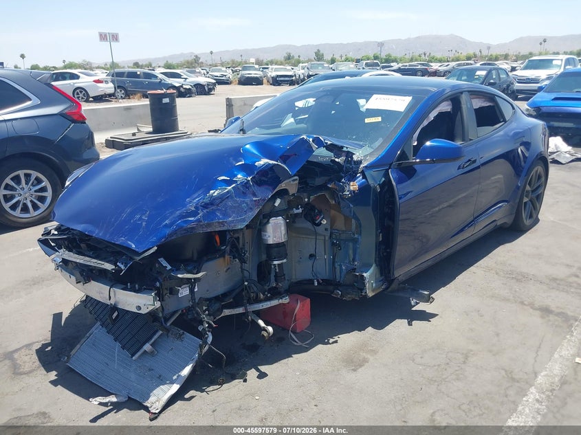 2022 Tesla Model s VIN 5YJSA1E57NF493510 IAAI salvage auction — LEFT FRONT, Salvage (Arizona), sold $7,600 on 2026-07-23 (photo 2)