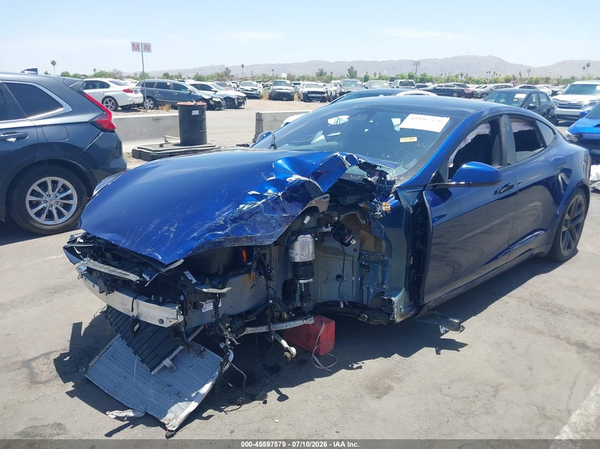 2022 Tesla Model s VIN 5YJSA1E57NF493510 IAAI salvage auction — LEFT FRONT, Salvage (Arizona), sold $7,600 on 2026-07-23 (photo 6)