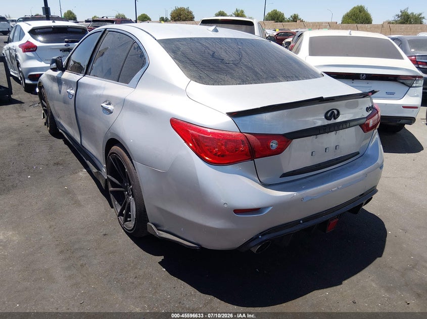 2014 Infiniti Q50 VIN JN1BV7AP8EM687522 IAAI salvage auction — FRONT END, Salvage Title, sold $25 on 2026-07-24 (photo 3)