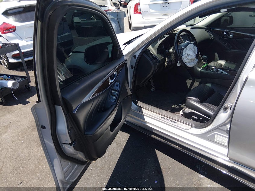 2014 Infiniti Q50 VIN JN1BV7AP8EM687522 IAAI salvage auction — FRONT END, Salvage Title, sold $25 on 2026-07-24 (photo 5)
