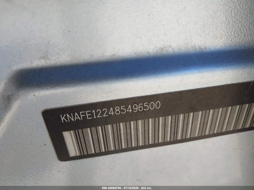 2008 Kia Spectra VIN KNAFE122485496500 IAAI salvage auction — NORMAL WEAR, Clear - Dealer Only (California), sold $100 on 2026-07-21 (photo 9)