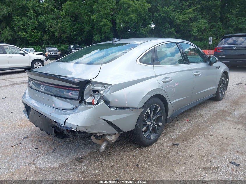 2024 Hyundai Sonata VIN KMHL64JA5RA384919 IAAI salvage auction — REAR END, Salvage Title, sold $9,550 on 2026-07-15 (photo 4)