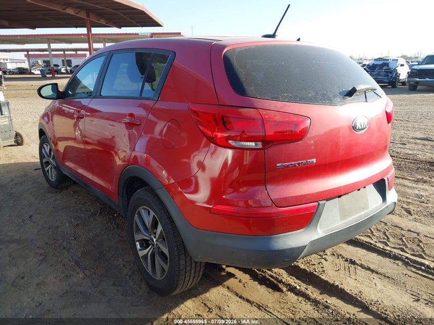 2014 Kia Sportage VIN KNDPB3AC6E7644698 IAAI salvage auction — NORMAL WEAR, Restored (Arizona), sold $1,000 on 2026-07-28 (photo 3)