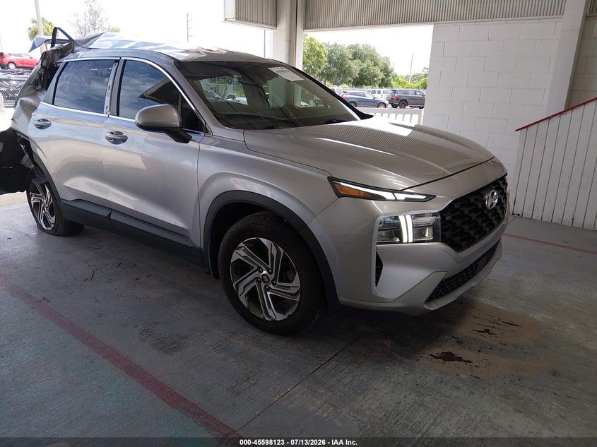 2021 Hyundai Santa fe VIN 5NMS14AJ5MH359967 IAAI salvage auction — REAR END, Rebuildable (Florida), sold $2,550 on 2026-07-26 (photo 1)