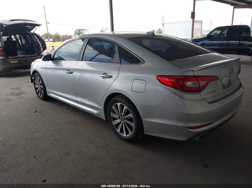 2015 Hyundai Sonata VIN 5NPE34AF8FH050423 IAAI salvage auction — FRONT END, Wait Title, sold $950 on 2026-09-03 (photo 3)