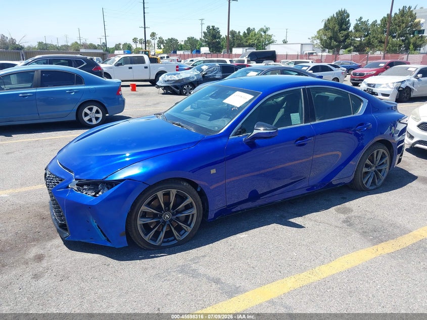 2025 Lexus Is VIN JTHBA1D25S5135731 IAAI salvage auction — FRONT & REAR, Salvage (California), sold $15,550 on 2026-07-28 (photo 2)