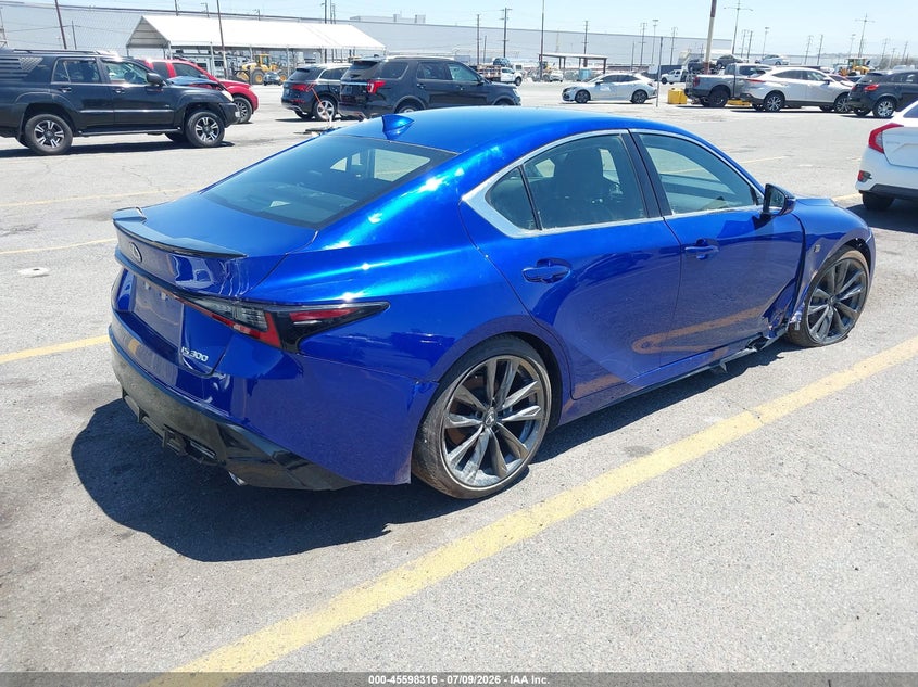 2025 Lexus Is VIN JTHBA1D25S5135731 IAAI salvage auction — FRONT & REAR, Salvage (California), sold $15,550 on 2026-07-28 (photo 4)