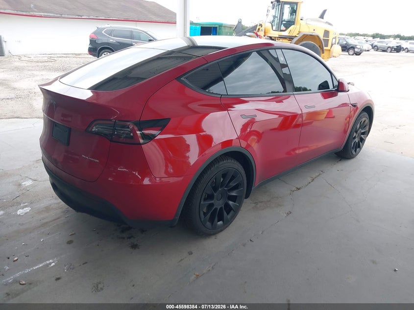 2023 Tesla Model y VIN 7SAYGAEEXPF668153 IAAI salvage auction — LEFT FRONT, Wait Title, sold $9,600 on 2026-08-22 (photo 4)