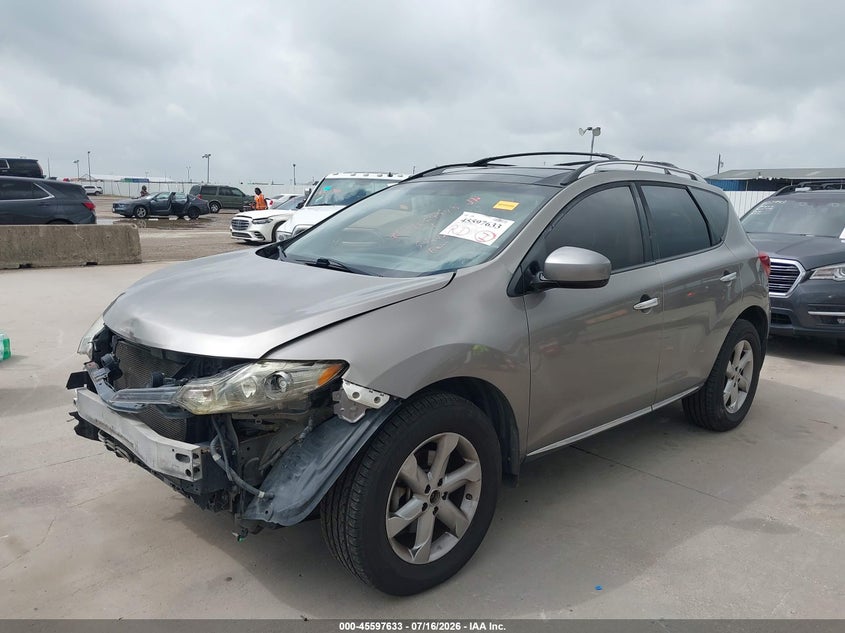 2009 Nissan Murano VIN JN8AZ18W49W208342 IAAI salvage auction — FRONT & REAR, Salvage (Texas), sold $325 on 2026-07-29 (photo 2)