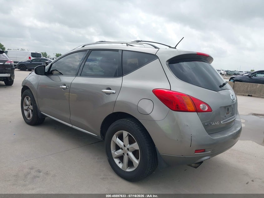 2009 Nissan Murano VIN JN8AZ18W49W208342 IAAI salvage auction — FRONT & REAR, Salvage (Texas), sold $325 on 2026-07-29 (photo 3)