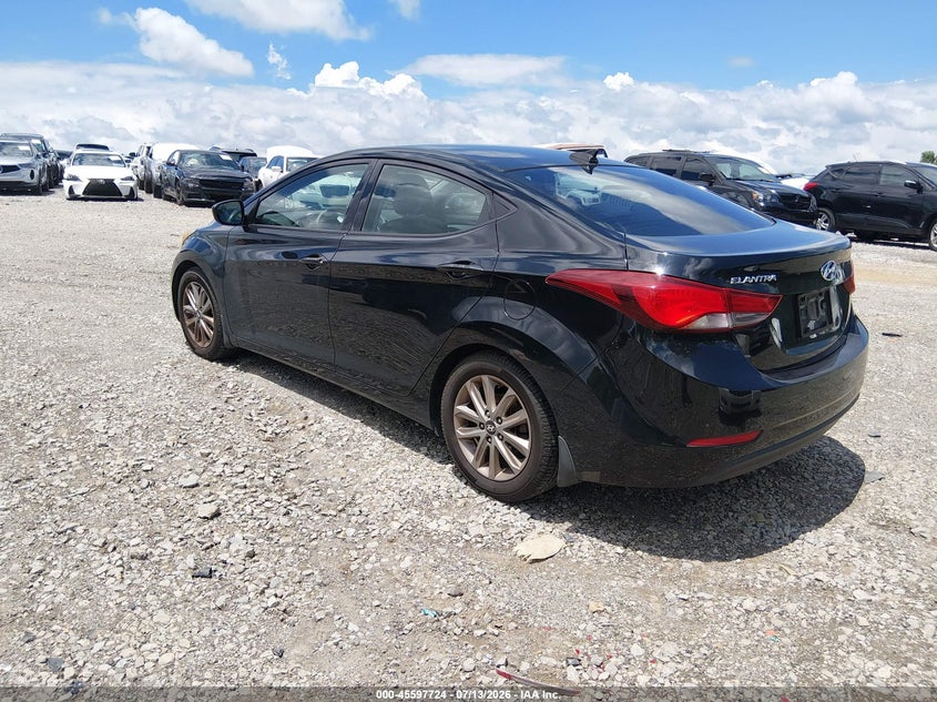 2016 Hyundai Elantra VIN 5NPDH4AE7GH725023 IAAI salvage auction — NORMAL WEAR, Clear (Tennessee), sold $1,675 on 2026-07-24 (photo 3)