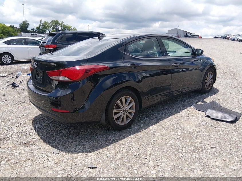 2016 Hyundai Elantra VIN 5NPDH4AE7GH725023 IAAI salvage auction — NORMAL WEAR, Clear (Tennessee), sold $1,675 on 2026-07-24 (photo 4)