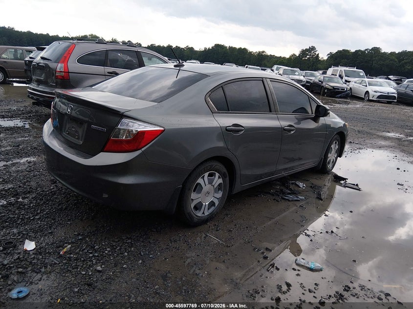 2012 Honda Civic VIN JHMFB4F27CS002811 IAAI salvage auction — NORMAL WEAR, Clear (South Carolina), sold $250 on 2026-07-28 (photo 4)