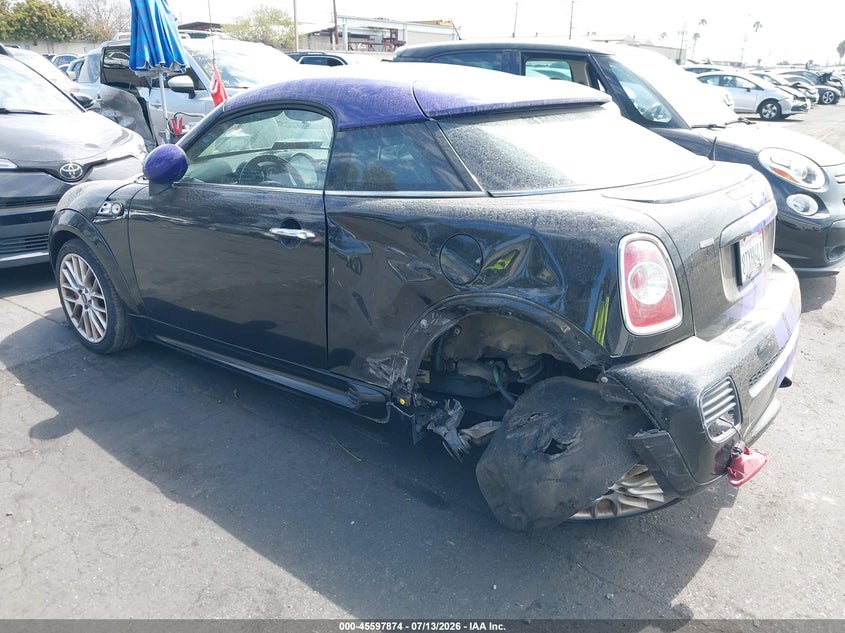 2012 Mini Cooper VIN WMWSX5C5XCT141554 IAAI salvage auction — LEFT & RIGHT, Salvage Title, sold $1,125 on 2026-08-19 (photo 3)