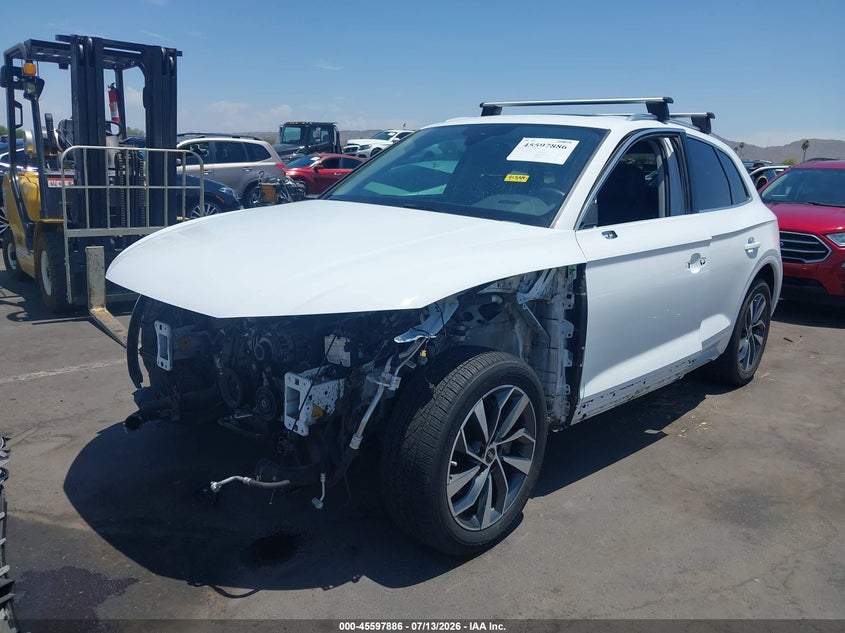 2023 Audi Q5 VIN WA1EAAFY9P2053827 IAAI salvage auction — LEFT FRONT, Salvage Title, sold $12,300 on 2026-07-31 (photo 2)