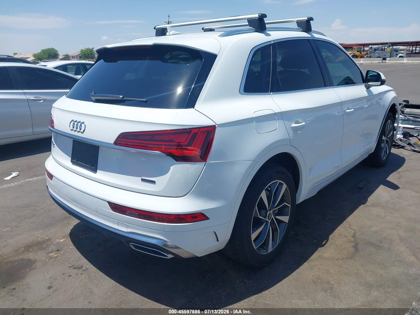 2023 Audi Q5 VIN WA1EAAFY9P2053827 IAAI salvage auction — LEFT FRONT, Salvage Title, sold $12,300 on 2026-07-31 (photo 4)
