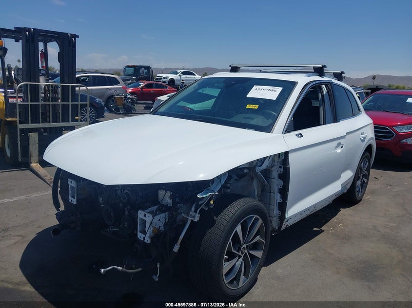 2023 Audi Q5 VIN WA1EAAFY9P2053827 IAAI salvage auction — LEFT FRONT, Salvage Title, sold $12,300 on 2026-07-31 (photo 6)