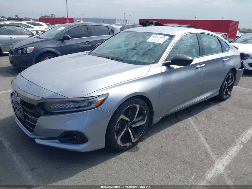 2022 Honda Accord VIN 1HGCV1F36NA095804 IAAI salvage auction — REAR END, Wait Title, sold $5,700 on 2026-10-05 (photo 2)