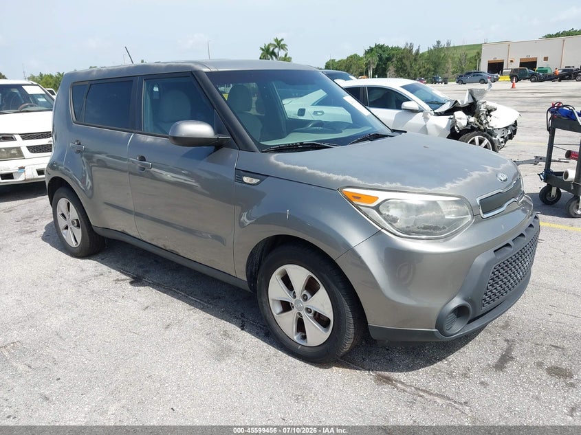 2014 Kia Soul VIN KNDJN2A22E7059096 IAAI salvage auction — SIDE, Rebuildable (Florida), sold $25 on 2026-07-30 (photo 1)