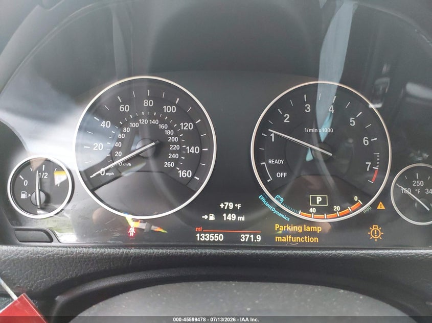 2015 BMW 3er VIN WBA3B1G58FNT04426 IAAI salvage auction — LEFT FRONT, Original (Texas), sold $2,550 on 2026-08-13 (photo 7)