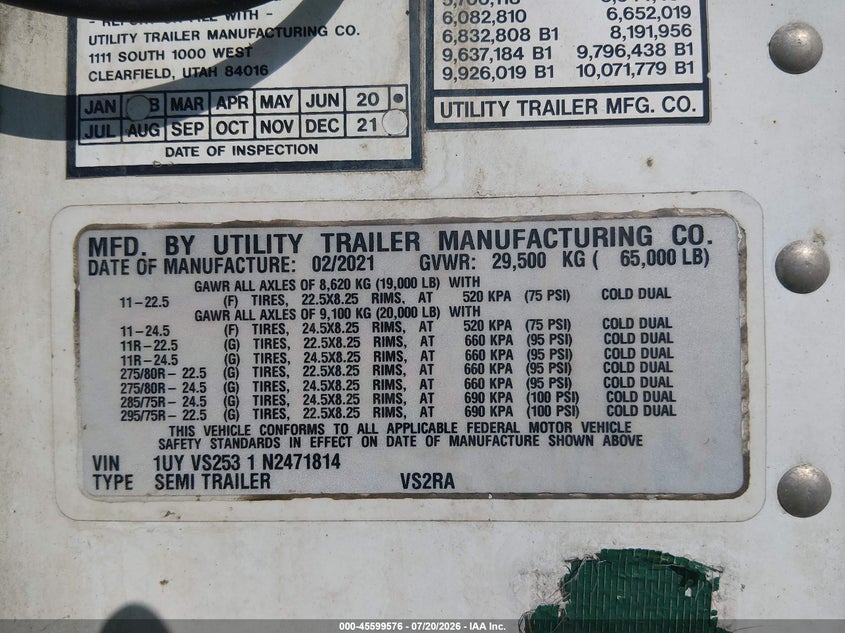 2022 Utility trailer mfg Unknown VIN 1UYVS2531N2471814 IAAI salvage auction — ROLLOVER, Salvage - Greater Than 75% (Maryland), sold $5,750 on 2026-09-02 (photo 9)