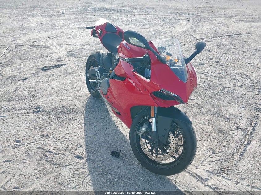 2014 Ducati Panigale VIN ZDM14BUW3EB022951 IAAI salvage auction — FRONT END, Salvage Title, sold $4,250 on 2026-08-25 (photo 1)