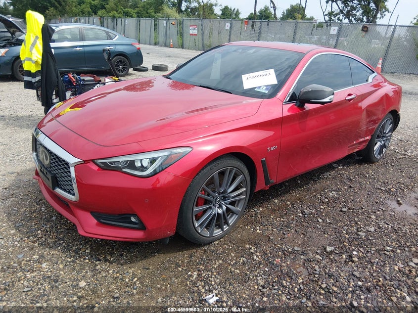 2017 Infiniti Q60 VIN JN1FV7EL2HM701492 IAAI salvage auction — REAR END, Salvage Title, sold $75 on 2026-08-01 (photo 2)